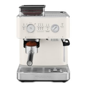 KitchenAid - Semi Automatic Espresso Machine with Burr Grinder Porcelain White - KES6551PL